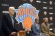 GREENBURGH, NY - JUNE 10: Phil Jackson, President of the New York Knicks speaks at a press conference to announce Derek Fisher as Coach of the New York Knicks on June 10, 2014 in Greenburgh, New York. NOTE TO USER: User expressly acknowledges and agrees