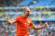 FORTALEZA, BRAZIL - JUNE 29: Arjen Robben of the Netherlands celebrates after defeating Mexico 2-1 during the 2014 FIFA World Cup Brazil Round of 16 match between Netherlands and Mexico at Castelao on June 29, 2014 in Fortaleza, Brazil. (Photo by Laurenc