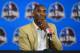 Feb 16, 2014; New Orleans, LA, USA; Los Angeles Lakers guard Kobe Bryant speaks during a press conference before the 2014 NBA All-Star Game at the Smoothie King Center. Mandatory Credit: Bob Donnan-USA TODAY Sports