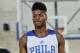 ORLANDO, FL - JULY 5: Nerlens Noel #4 of the Philadelphia 76ers stands on the court during a game against the Orlando Magic on July 5, 2014 at Amway Center in Orlando, Florida. NOTE TO USER: User expressly acknowledges and agrees that, by downloading and