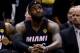 SAN ANTONIO, TX - JUNE 15: LeBron James #6 of the Miami Heat reacts on the bench against the San Antonio Spurs during Game Five of the 2014 NBA Finals at the AT&T Center on June 15, 2014 in San Antonio, Texas. NOTE TO USER: User expressly acknowledges an