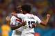 RECIFE, BRAZIL - JUNE 29: Joel Campbell (L) and Yeltsin Tejeda of Costa Rica celebrate after defeating Greece in a penalty shootout during the 2014 FIFA World Cup Brazil Round of 16 match between Costa Rica and Greece at Arena Pernambuco on June 29, 2014
