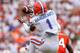 MIAMI GARDENS, FL - SEPTEMBER 07: Vernon Hargreaves #1 of the Florida Gators makes an interception during a game against the Miami Hurricanes at Sun Life Stadium on September 7, 2013 in Miami Gardens, Florida. (Photo by Mike Ehrmann/Getty Images)
