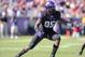 Oct 20, 2012; Fort Worth, TX, USA; TCU Horned Frogs defensive end Devonte Fields (95) defends against the Texas Tech Red Raiders offense during the game at Amon G. Carter Stadium. The Red Raiders defeated the Horned Frogs 56-53 in overtime. Mandatory Cre