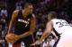 SAN ANTONIO, TX - JUNE 15: Chris Bosh #1 of the Miami Heat looks to pass as Boris Diaw #33 of the San Antonio Spurs defends during Game Five of the 2014 NBA Finals at the AT&T Center on June 15, 2014 in San Antonio, Texas. NOTE TO USER: User expressly ack