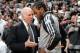 SAN ANTONIO, TX - JUNE 15: Gregg Popovich and Kawhi Leonard #2 of the San Antonio Spurs converse before Game Five of the 2014 NBA Finals between the Miami Heat and San Antonio Spurs at AT&T Center on June 15, 2014 in San Antonio, Texas. NOTE TO USER: User