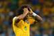 BELO HORIZONTE, BRAZIL - JULY 08: Marcelo of Brazil reacts after allowing a goal during the 2014 FIFA World Cup Brazil Semi Final match between Brazil and Germany at Estadio Mineirao on July 8, 2014 in Belo Horizonte, Brazil. (Photo by Martin Rose/Getty