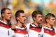 RIO DE JANEIRO, BRAZIL - JULY 04: (L-
R) Benedikt Hoewedes, Miroslav Klose, Thomas Mueller and Toni Kroos of Germany sing the National Anthem prior to the 2014 FIFA World Cup Brazil Quarter Final match between France and Germany at Maracana on July 4, 20