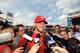 WASHINGTON, DC - MAY 01: Bryce Harper #34 of the Washington Nationals talks to the media before the game against the Arizona Diamondbacks at Nationals Park on May 1, 2012 in Washington, DC. (Photo by Greg Fiume/Getty Images)