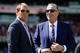 ADELAIDE, AUSTRALIA - DECEMBER 05: Television commentators Shane Warne and Sir Ian Botham ahead of day one of the Second Ashes Test Match between Australia and England at Adelaide Oval on December 5, 2013 in Adelaide, Australia. (Photo by Gareth Copley/