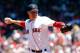 BOSTON, MA - JULY 6: Jake Peavy #44 of the Boston Red Sox throws in the first inning against the Baltimore Orioles at Fenway Park on July 6, 2014 in Boston, Massachusetts. (Photo by Jim Rogash/Getty Images)