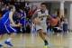 Jul 18, 2013; Washington, DC, USA; Team USA East player Isaiah Briscoe (9) dribbles the ball as Team France player Valentin Estienne (5) defends during the Nike Global Challenge at Trinity University in Washington, DC. Mandatory Credit: Geoff Burke-USA TO