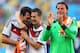 RIO DE JANEIRO, BRAZIL - JULY 04: (L-R) Mats Hummels and Miroslav Klose celebrate as Roman Weidenfeller of Germany acknowledges the fans after a 1-0 victory over France in the 2014 FIFA World Cup Brazil Quarter Final match between France and Germany at