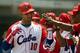 Yulieski Gourriel is congratulated after a home run in the 2009 World Baseball Classic.