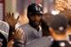 Alexei Ramirez is congratulated after scoring a run.