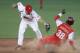Rusney Castillo is tagged out at second in a game against Canada in the Pan Am Games.