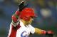 Frederich Cepeda celebrates a hit in 2013 World Baseball Classic.