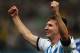 SAO PAULO, BRAZIL - JULY 09: Lionel Messi of Argentina celebrates defeating the Netherlands in a shootout during the 2014 FIFA World Cup Brazil Semi Final match between the Netherlands and Argentina at Arena de Sao Paulo on July 9, 2014 in Sao Paulo, Bra