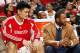 HOUSTON - JANUARY 19: Yao Ming and Tracy McGrady of the Houston Rockets look on during the game against the Denver Nuggets at Toyota Center on January 19, 2009 in Houston, Texas. The Rockets won 115-113. NOTE TO USER: User expressly acknowledges and ag