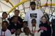NEW ORLEANS - FEBRUARY 14: LeBron James of the Cleveland Cavaliers poses with neighborhood children at a playground dedication by State Farm Insurance and the LeBron James Family Foundation at the St. Bernard Recreation Center February 14, 2008 in New Or