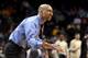 NEW YORK, NY - MARCH 15: Head coach Shaka Smart of the Virginia Commonwealth Rams reacts to a play in the first half against the George Washington Colonials during the Semifinals of the 2014 Atlantic 10 Men's Basketball Tournament at Barclays Center on M