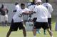 Rookie Kony Ealy works on his technique during OTAs.