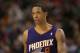 Mar 16, 2014; Toronto, Ontario, CAN; Phoenix Suns forward Channing Frye (8) during their game against the Toronto Raptors at Air Canada Centre. The Suns beat the Raptors 121-113. Mandatory Credit: Tom Szczerbowski-USA TODAY Sports