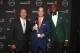 LOS ANGELES, CA - JULY 16: (L-R) Former NFL quarterback Dan Marino, NFL quarterback Peyton Manning and NBA player Kevin Durant pose for the award for Best Record Breaker at The 2014 ESPYS at Nokia Theatre L.A. Live on July 16, 2014 in Los Angeles, Califor