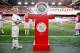 AMSTERDAM, NETHERLANDS - MAY 03: A detailed look at the Champions of the Netherlands trophy prior to the Eredivisie match between Ajax Amsterdam and NEC Nijmegen at Amsterdam Arena on May 3, 2014 in Amsterdam, Netherlands. (Photo by Dean Mouhtaropoulos/
