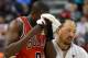 PHILADELPHIA, PA - MAY 10: Luol Deng #9 of the Chicago Bulls leaves the court with an injury during the game against the Philadelphia 76ers in Game Six of the Eastern Conference Quarterfinals in the 2012 NBA Playoffs at the Wells Fargo Center on May 10, 2