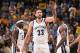 MEMPHIS, TN - MAY 3: Marc Gasol #33 of the Memphis Grizzlies gives his teammate a high five against the Oklahoma City Thunder in Game Six of the Western Conference Quarterfinals during the 2014 NBA Playoffs on MAY 3, 2014 at FedExForum in Memphis, Tenness