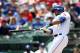 ARLINGTON, TX - JUNE 8: Alex Rios #51 of the Texas Rangers hits in the second inning against the Cleveland Indians at Globe Life Park in Arlington on June 8, 2014 in Arlington, Texas. (Photo by Rick Yeatts/Getty Images)