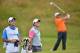 Rory McIlroy watches one of Rickie Fowler's shots in Sunday's final round.