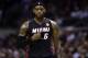 Jun 15, 2014; San Antonio, TX, USA; Miami Heat forward LeBron James (6) calls a play during the first quarter against the San Antonio Spurs in game five of the 2014 NBA Finals at AT&T Center. Mandatory Credit: Bob Donnan-USA TODAY Sports