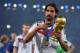 RIO DE JANEIRO, BRAZIL - JULY 13: Sami Khedira of Germany celebrates with the World Cup trophy after defeating Argentina 1-0 in extra time during the 2014 FIFA World Cup Brazil Final match between Germany and Argentina at Maracana on July 13, 2014 in Ri