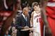 CLEVELAND, OH - MARCH 12: Byron Scott, Head Coach of the Cleveland Cavaliers, talks with Tyler Zeller #40 during a break in action against the Washington Wizards at The Quicken Loans Arena on March 12, 2013 in Cleveland, Ohio. NOTE TO USER: User expressl