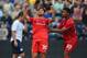 PRESTON, LANCASHIRE - JULY 19: Suso of Liverpool celebrates scoring with team mate Jordan Ibe during the pre season friendly match between Preston North End and Liverpool at Deepdale on July 19, 2014 in Preston, Lancashire. (Photo by Michael Regan/Getty
