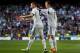 MADRID, SPAIN - APRIL 20: Cristiano Ronaldo (R) of Real Madrid celebrates with Karim Benzema scoring his sides second goal during the la Liga match between Real Madrid CF and Real Betis Balompie at Estadio Santiago Bernabeu on April 20, 2013 in Madrid, S