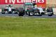BUDAPEST, HUNGARY - JULY 27: Lewis Hamilton of Great Britain and Mercedes GP leads Nico Rosberg of Germany and Mercedes GP during the Hungarian Formula One Grand Prix at Hungaroring on July 27, 2014 in Budapest, Hungary. (Photo by Drew Gibson/Getty Imag