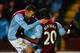BIRMINGHAM, ENGLAND - JANUARY 29: Christian Benteke of Aston Villa celebrates scoring their fourth goal from the penalty spot with Andreas Weimann of Aston Villa during the Barclays Premier League match between Aston Villa and West Bromwich Albion at Vil