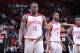 LAS VEGAS, NV - JULY 17: Anthony Bennett #15 of the Cleveland Cavaliers high fives a teammate against the Houston Rockets at the Samsung NBA Summer League 2014 on July 17, 2014 at the Thomas & Mack Center in Las Vegas, Nevada. NOTE TO USER: User expressly