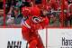 RALEIGH, NC - APRIL 10: Eric Staal #12 of the Carolina Hurricanes passes the puck during their NHL game against the Washington Capitals at PNC Arena on April 10, 2014 in Raleigh, North Carolina. (Photo by Gregg Forwerck/NHLI via Getty Images)