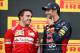 Alonso and Daniel Ricciardo on the podium in Hungary.