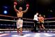 LONDON, ENGLAND - DECEMBER 14: Leonard Bundu celebrates his victory over Lee Purdy during their European Welterweight Title bout at ExCel on December 14, 2013 in London, England. (Photo by Scott Heavey/Getty Images)