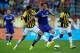ARNHEM, NETHERLANDS - JULY 30: Marko Vejinovic of Vitesse and Nemanja Matic of Chelsea battle for the ball during the pre season friendly match between Vitesse Arnhem and Chelsea at the Gelredome Stadium on July 30, 2014 in Arnhem, Netherlands. (Photo b