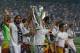 MADRID, SPAIN - MAY 25: Real Madrid player Sami Khedira (L) lifts the trophy during the Real Madrid celebration the day after winning the UEFA Champions League final at Santiago Bernabeu Stadium on May 25, 2014 in Madrid, Spain. Real Madrid CF achieves t