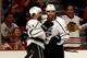 CHICAGO, IL - JUNE 08: (L-R) Justin Williams #14 and Dwight King #74 of the Los Angeles Kings celebrates after King scored a goal in the second period against the Chicago Blackhawks during Game Five of the Western Conference Finals of the 2013 NHL Stanle