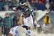 Dec 8, 2013; Philadelphia, PA, USA; Philadelphia Eagles running back LeSean McCoy (25) runs for a first down against Detroit Lions player Glover Quin during the fourth quarter action at Lincoln Financial Field. Mandatory Credit: Jeffrey G. Pittenger-USA T