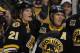 BOSTON, MA - APRIL 5: Loui Eriksson #21, David Krejci #46 and Dougie Hamilton #27 of the Boston Bruins celebrate a goal against the Philadelphia Flyers at the TD Garden on April 5, 2014 in Boston, Massachusetts. (Photo by Brian Babineau/NHLI via Getty Im