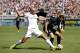 BERKELEY, CA - JULY 26: Mauro Icardi #9 of FC Internazionale and Pepe #3 of Real Madrid go for the ball during their match in the International Champions Cup 2014 at California Memorial Stadium on July 26, 2014 in Berkeley, California. (Photo by Ezra Sh